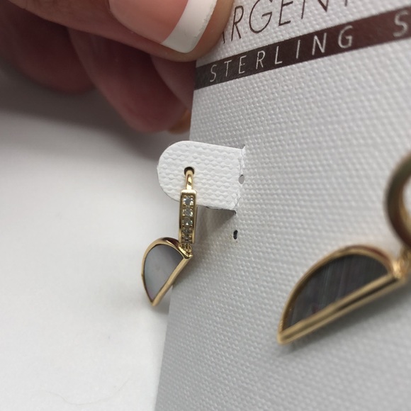 Argento Vivo 18k Gold Plated Moon Earrings - Picture 4 of 4